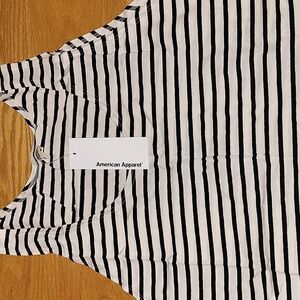 American Apparel Stripe Tank Natural Black Pablo Strap Size Medium New With Tags